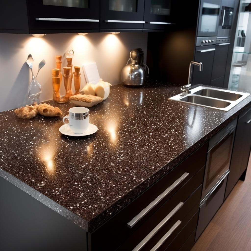 Черная столешница на кухню Corian Deep anthracite